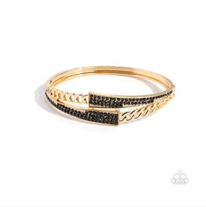 Braided Beginning Black Bracelet Hinged Cuffed Fashion Jewelry Paparazzi